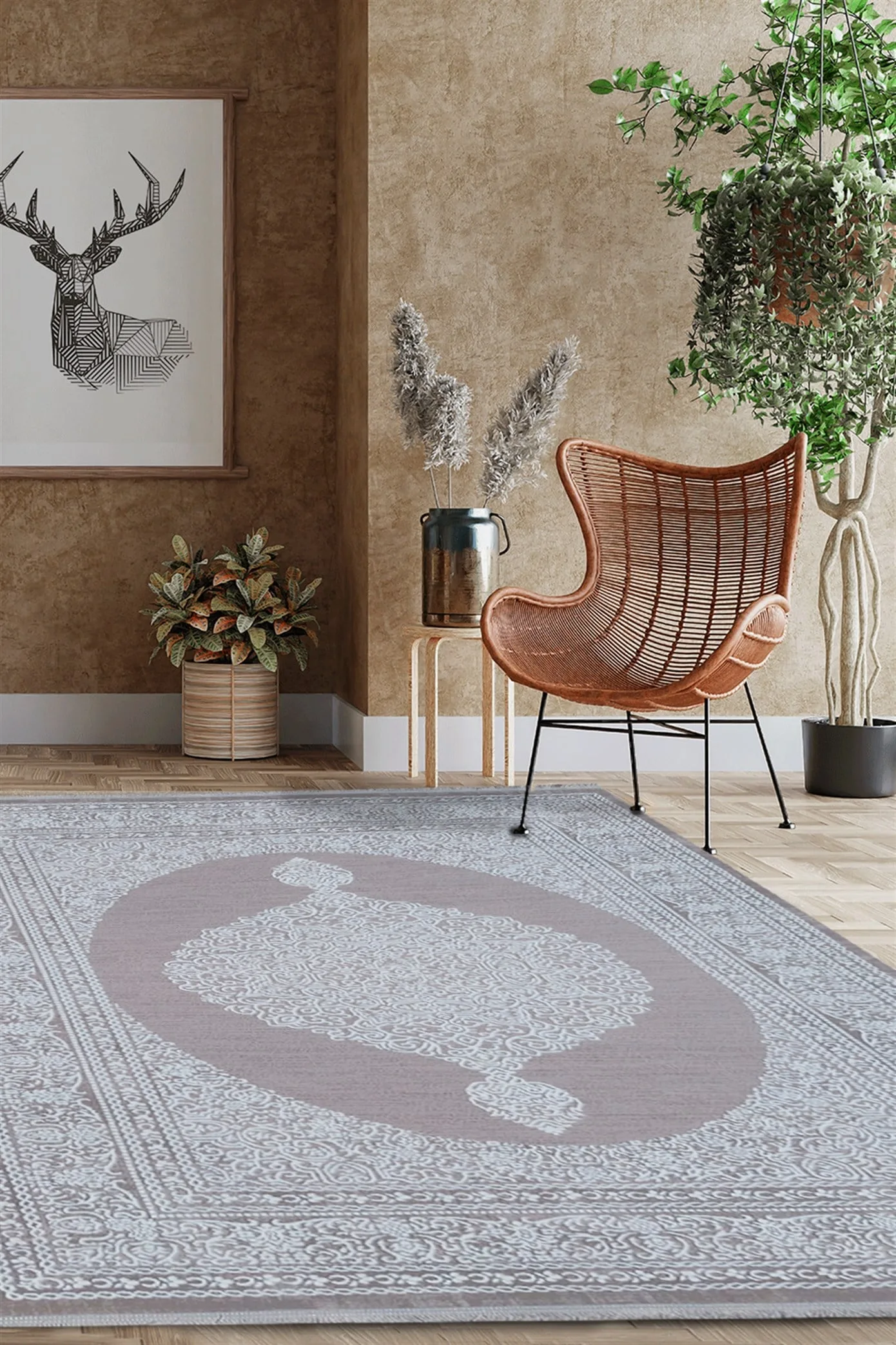 Bej Renkli  Akrilik Salon Halısı