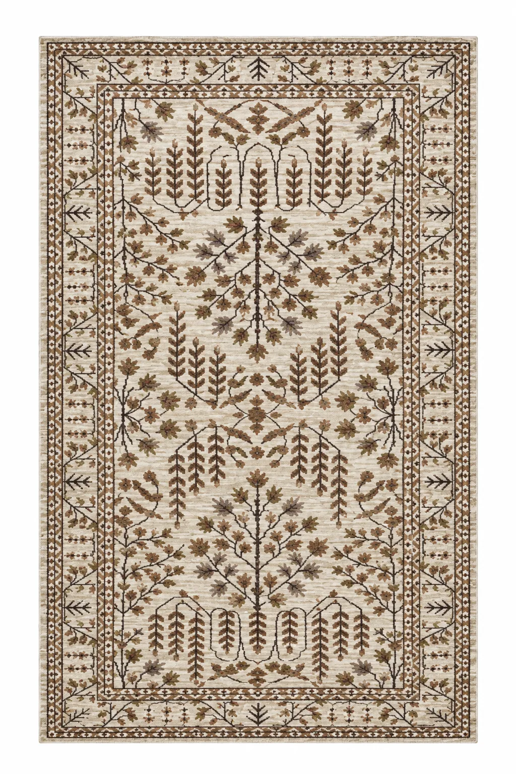 Eva Vintage Modern Halı Vizon ve Kahverengi Kare/Dikdörtgen Salon Halısı