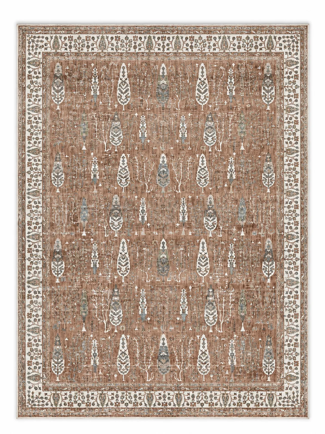 Irmak Serisi Vintage Halı 5668B Kiremit