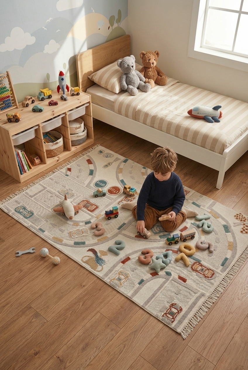 LINA Series Patterned Car Playway Non-Slip Kids Play Mat | EN134