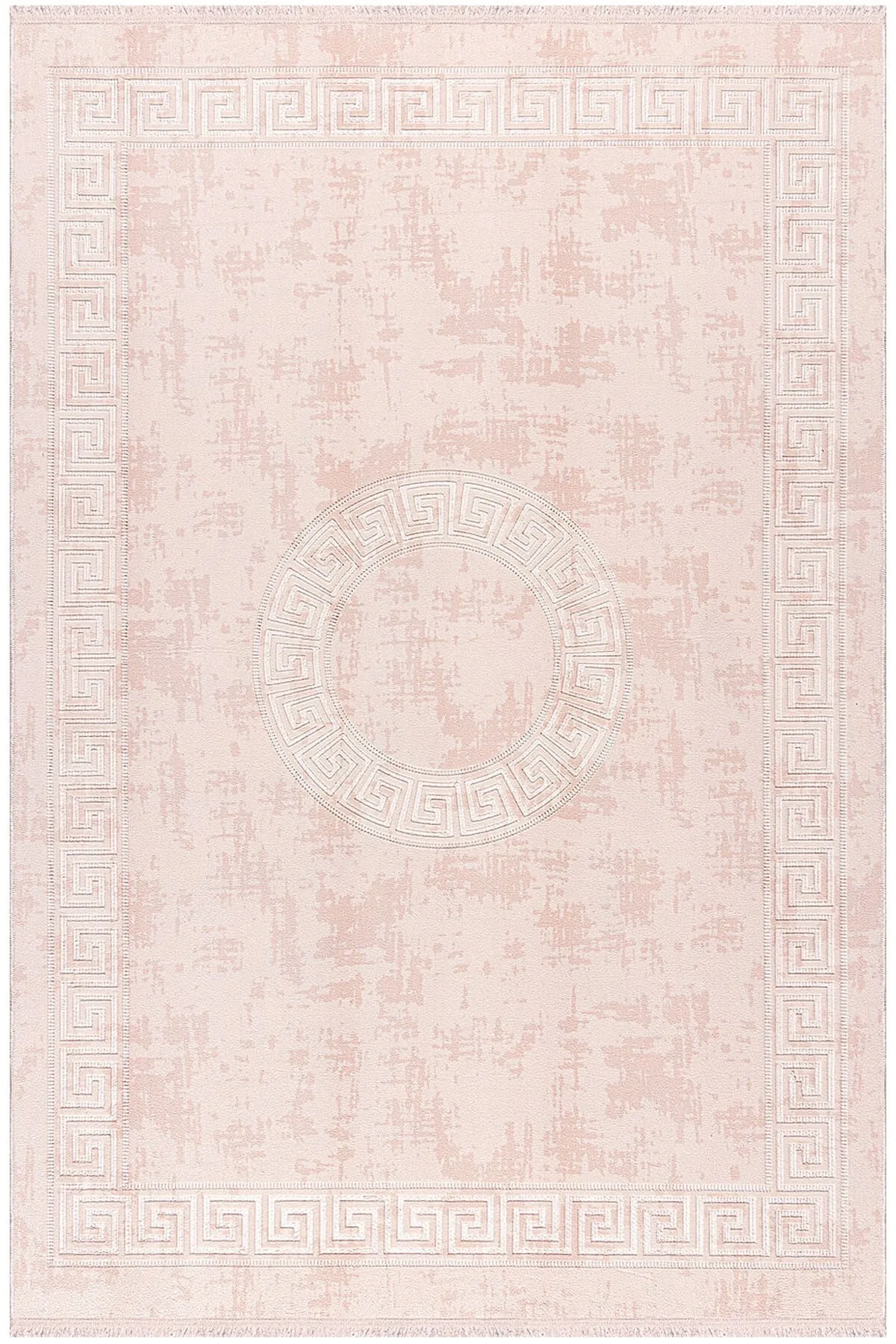 Rose Renkli Roma Desenli Kabartmalı Dokuma Taban Halı