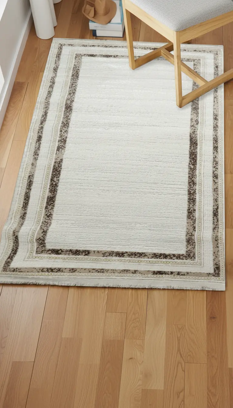 Sultan Serra bordürlü Krem Modern Akrilik Makine Dokuma Salon Halısı - 11310